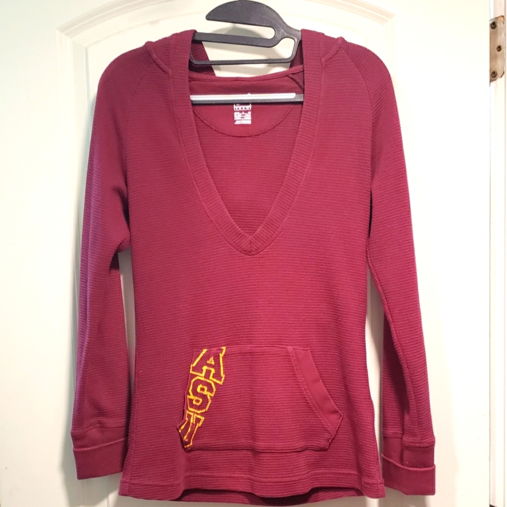 ASU Arizona State University Sun Devils Long Sleeve Thermal Hoodie